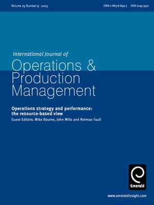 cover image of International Journal of Operations & Production Management, Volume 23, Issue 9